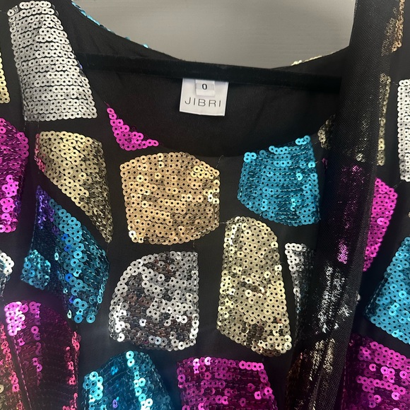 JIBRI Sheer Poolside Swim Dress  (Size 0X). Colorful Sequence on top.NWOT. - Picture 3 of 3